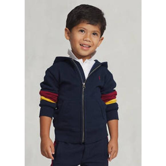 Polo Ralph Lauren Toddler Boys' Full Zip Hooded Sweatshirt SZ 5 Embroidered Logo - Picture 2 of 8